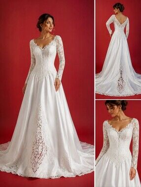 Ginza Collection Dress  Size 10 Wedding Victorian Style White With Train NWT #W7